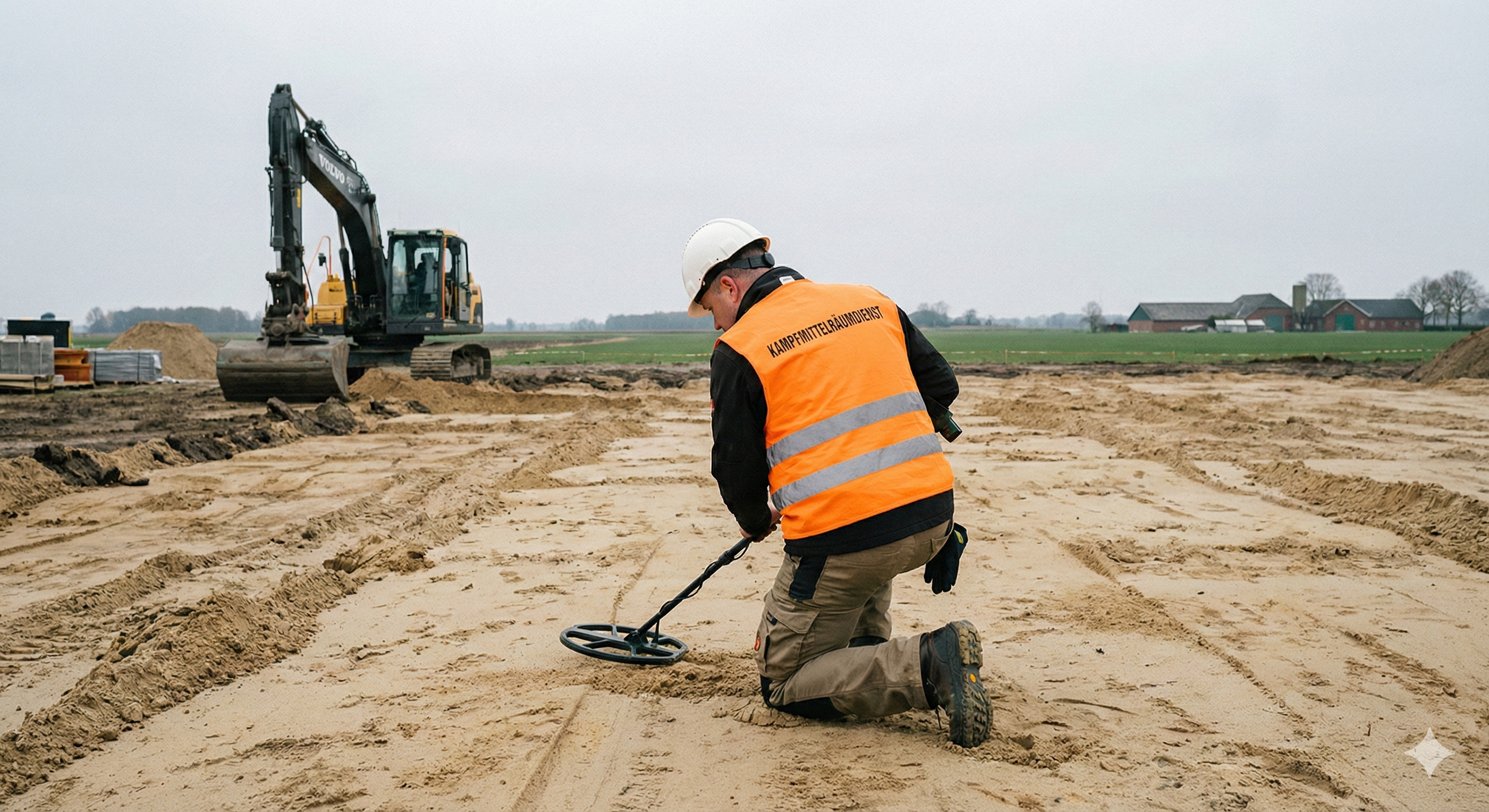 Kampfmittelsondierung auf der Baustelle
