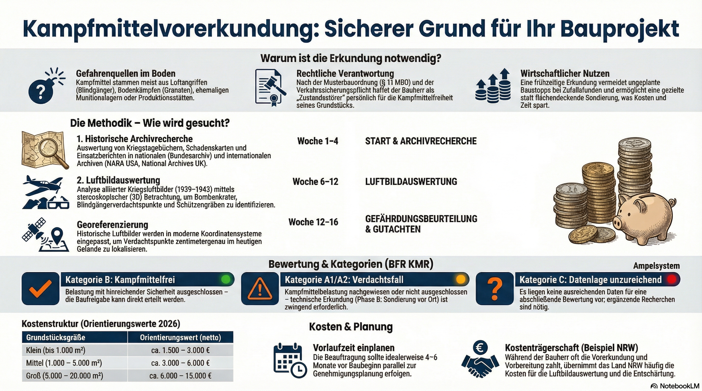 Infografik Kampfmittelvorerkundung - Historische Erkundung